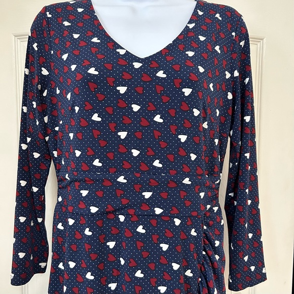 NWT TALBOTS HEART PRINT A-LINE JERSEY SHEATH DRESS - Picture 5 of 5